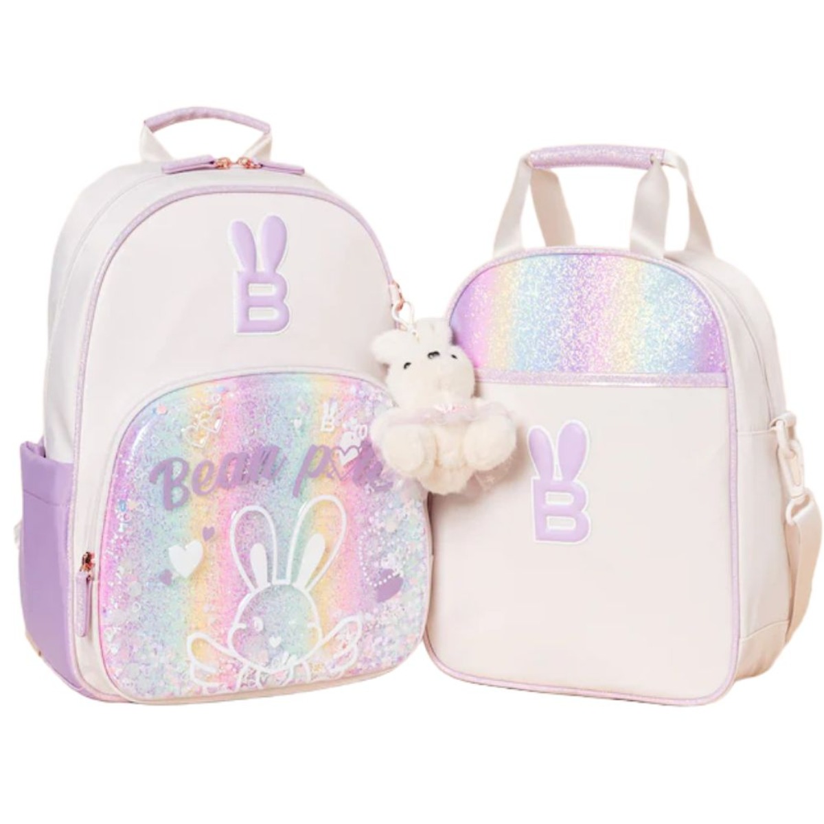 [백화점발송] 빈폴키즈 여아 책가방 새학기 초등학교 저학년 입학 선물 신발주머니 토끼키링 글리터 스쿨백 2종 세트 269,000원