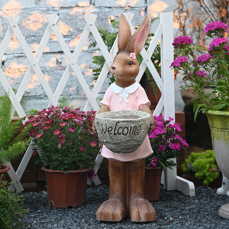 정원 꾸미기 인테리어 소품 - 웰컴 토끼부부, [분홍색] 여자 토끼 68,800원