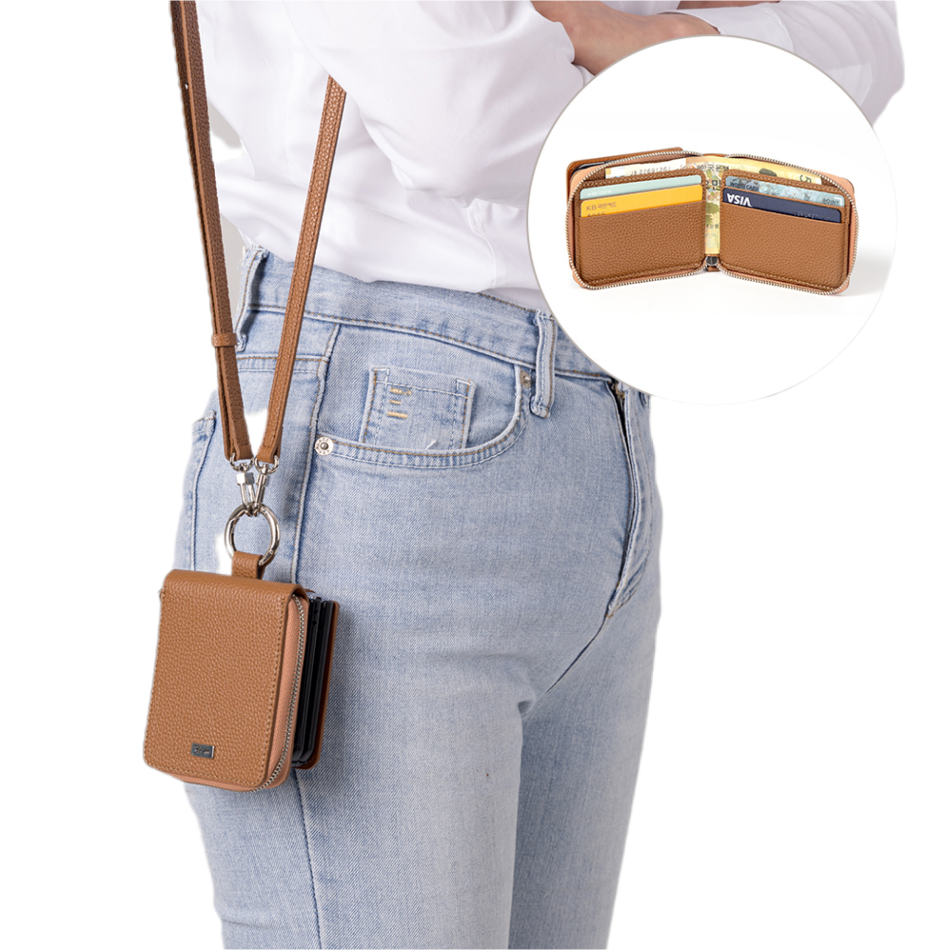 본아띠 돌체 천연소가죽 밀라노 토고 지갑형 지퍼 힌지보호 갤럭시 Z플립 핸드폰케이스+크로스 줄 75,600원