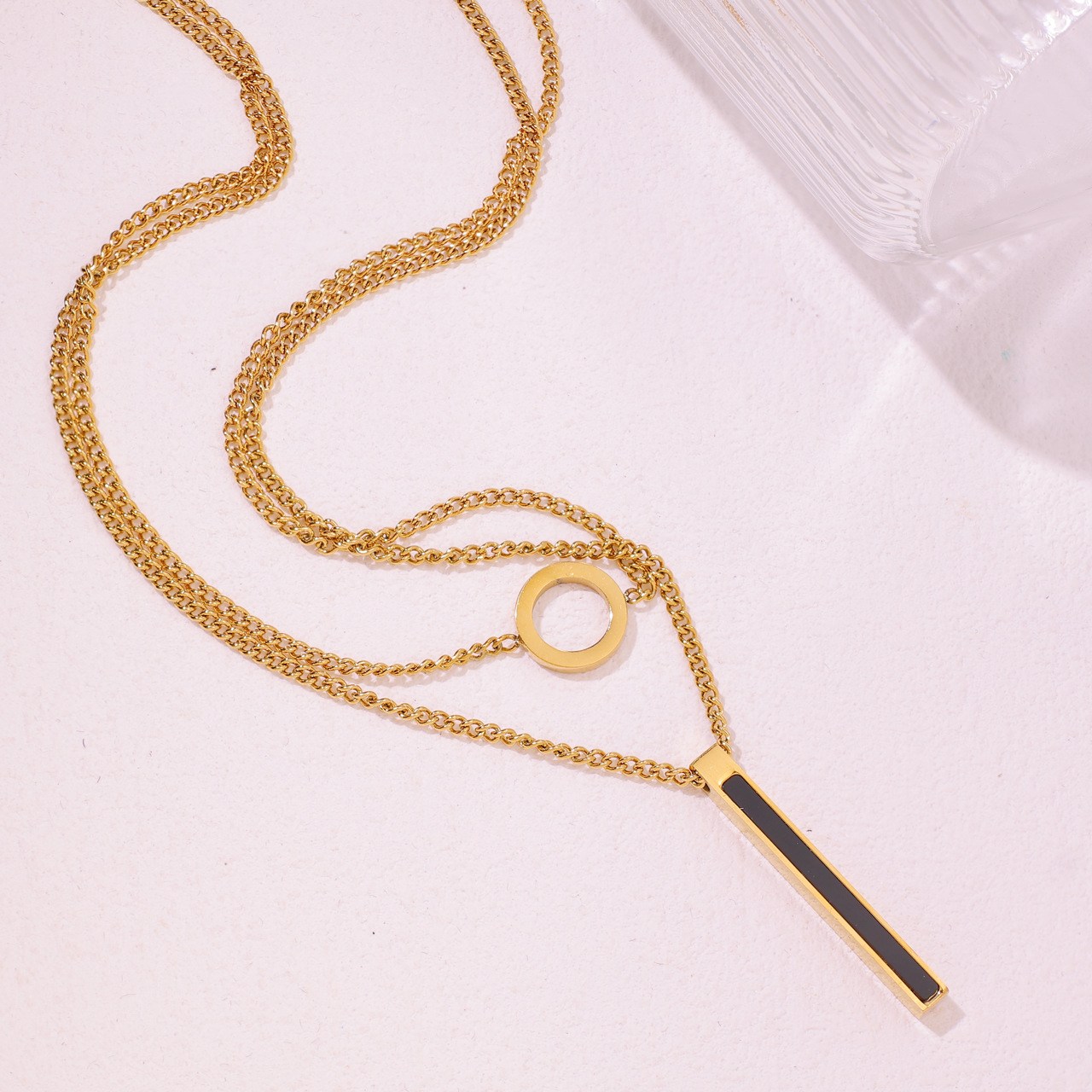 일성 14K 18K 도금 이중 원형 기둥 목걸이 여성 패션 목걸이 데일리 악세사리 선물 추천 모던 목걸이 78,000원