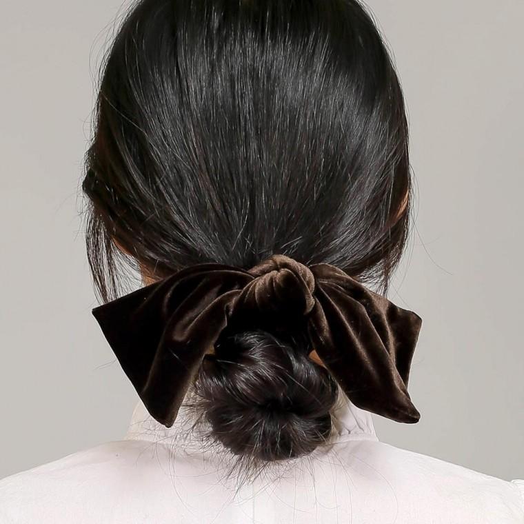 (GKS38081)[엔젤슈슈] 벨벳 리본 매듭 곱창밴드(브라운) 6,930원