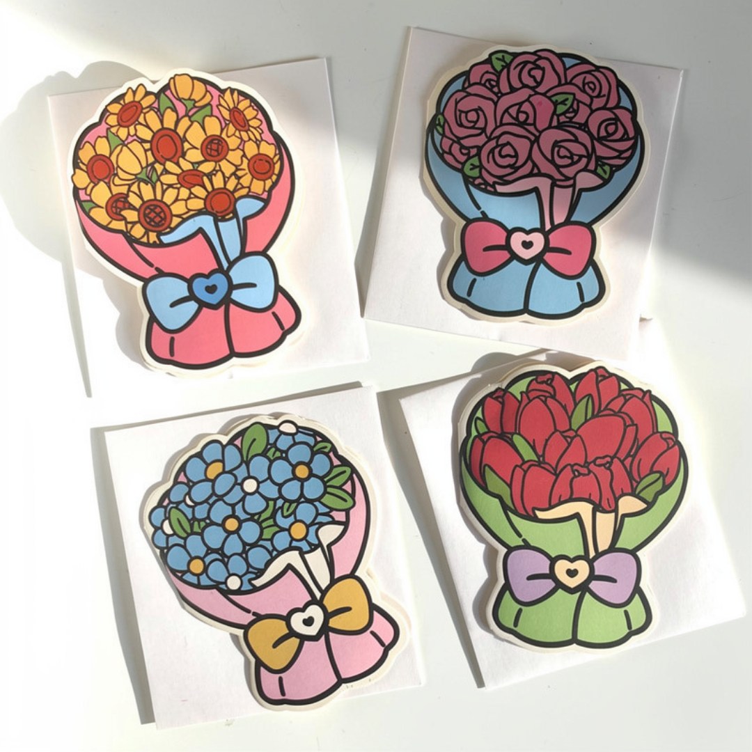 그니주니 꽃다발 감사카드 편지지 세트, 8개, 혼합세트 9,700원