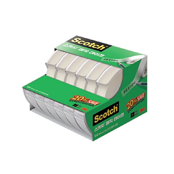 3M)매직테이프 세이빙팩, 1개, (104-6/ 12*11M/M320121) 19,980원