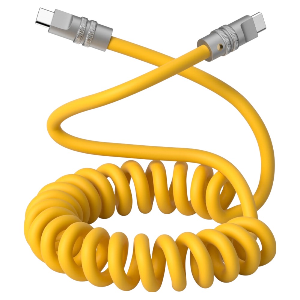 이어맥 C타입-C타입 스프링 코일 고속충전 케이블, 옐로우, 1개, 1.5m 9,900원