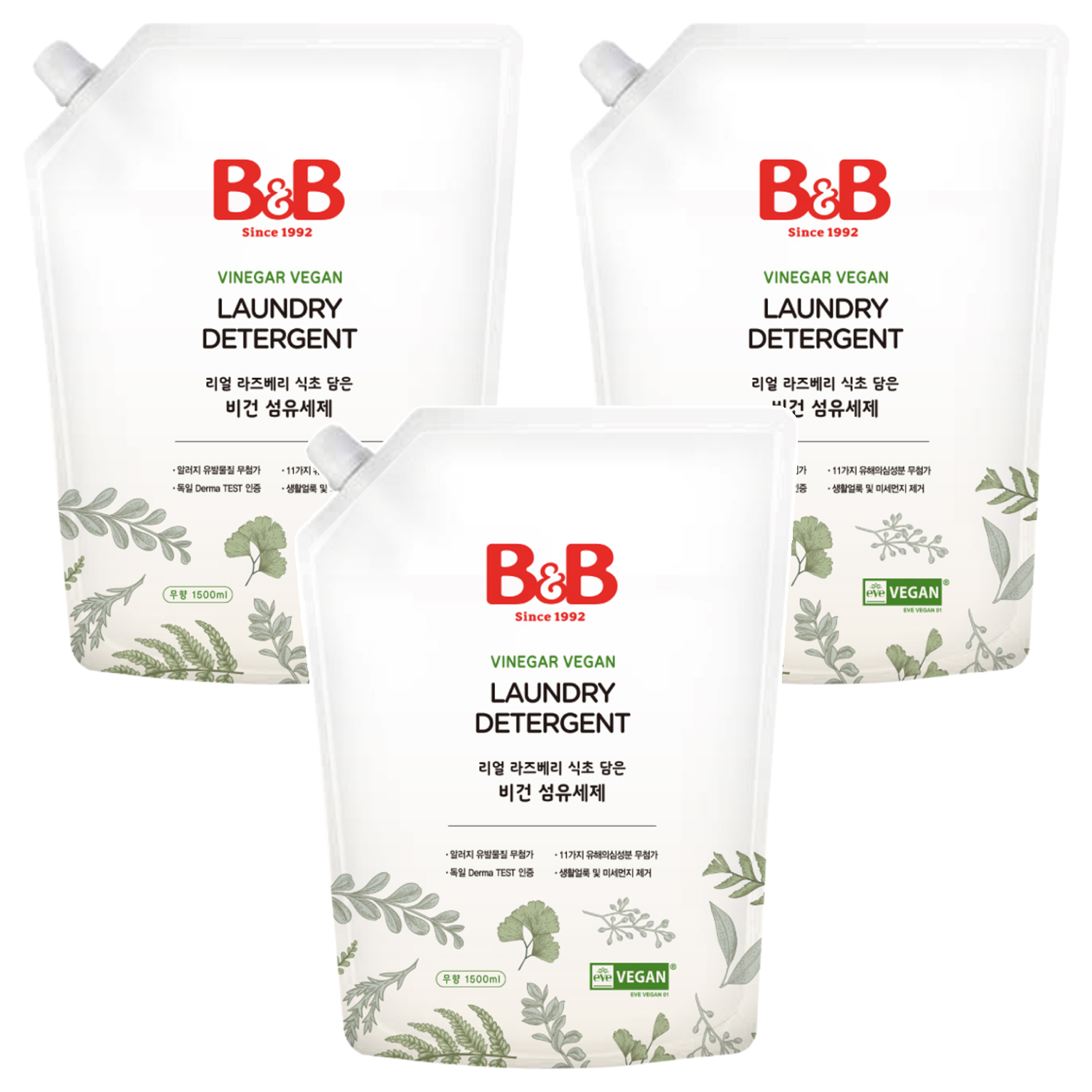 비앤비 리얼 라즈베리 식초 담은 비건 섬유세제 무향 리필 22,530원