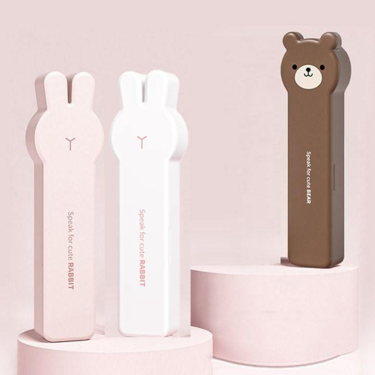 체리닷컴 휴대용 귀여운 곰돌이 토끼 수저통 케이스, 3개, 혼합 13,500원