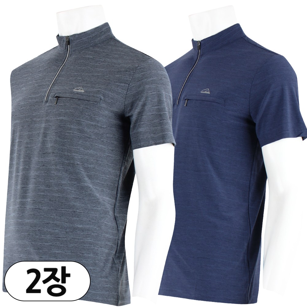 2장 [더빅보스] 여름 남성용 BB 아이엠 세련미 줄줄 반집업티 _ 남성용 쿨 집업 국산 등산 티셔츠 B967 19,700원