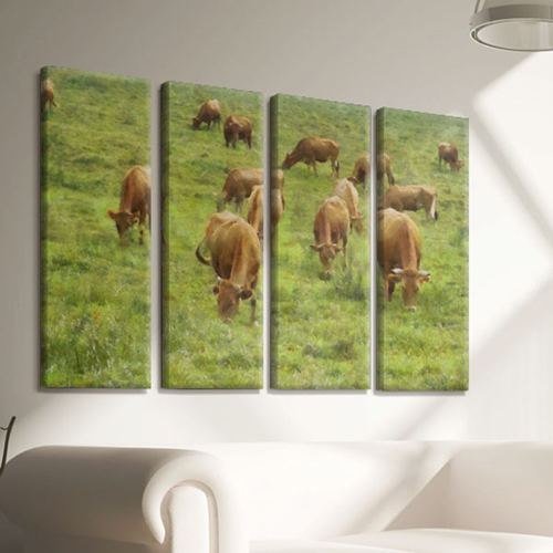 꾸밈데코_노프레임액자_평화로운목장대형노프레임옆면까지출력박스형액자_세트(cx629)_인테리어액자벽장식월데코, 1개 291,340원