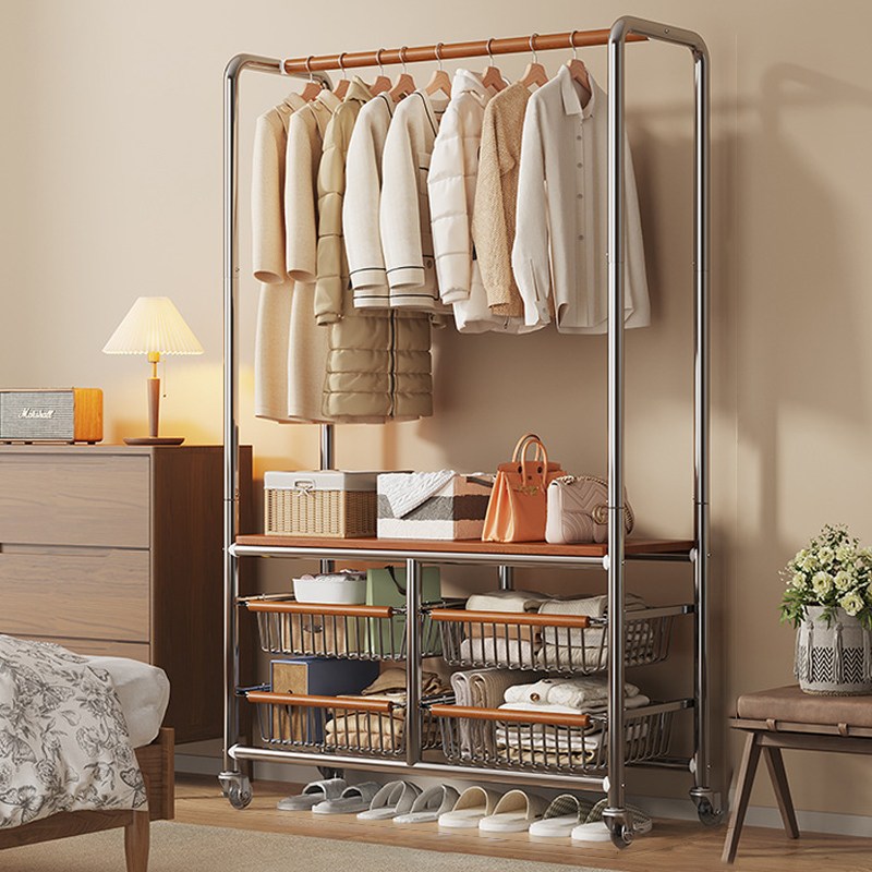 SeekFun 완전 튼튼한 클래식 스탠드 행거 이동식 철제 고급 옷걸이 수납 바구니 선반 다용도 프리미엄 드레스룸 녹 방지 곰팡이 방지 높이 173cm 87,900원