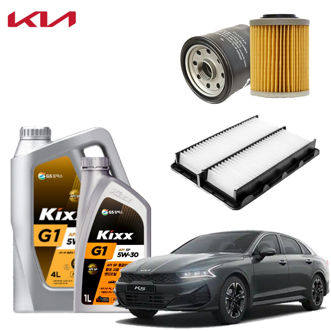 K5 DL3 1.6 터보 가솔린 합성 엔진오일세트 킥스G1 에어필터 오일필터, 5L, 5w30, 1세트 51,240원