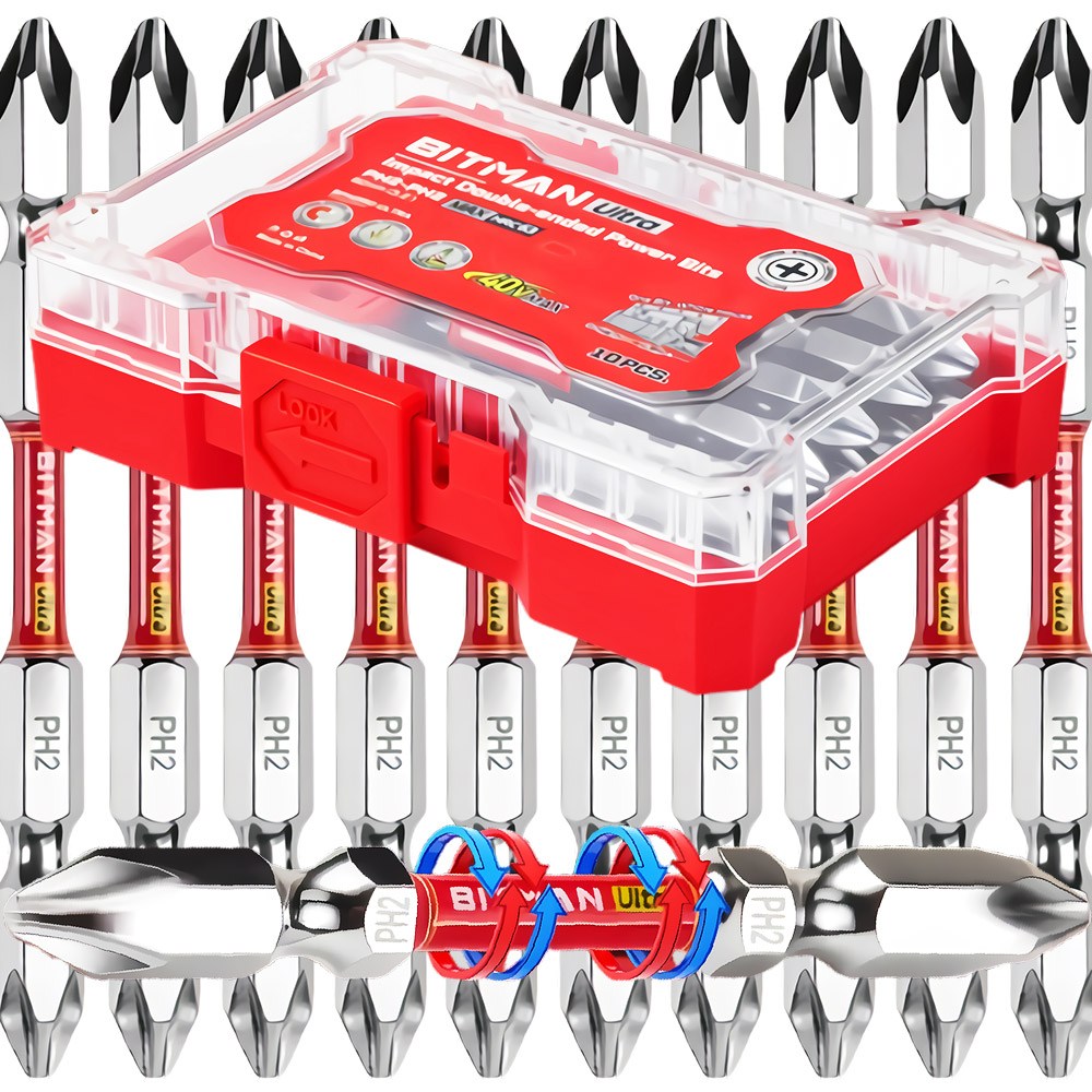 비트맨 울트라 82mm 전동 드릴 드라이버 비트 자석 토션비트 십자 육각 임팩 드릴비트 10pcs 세트 BPH2082-ULTRA 19,500원