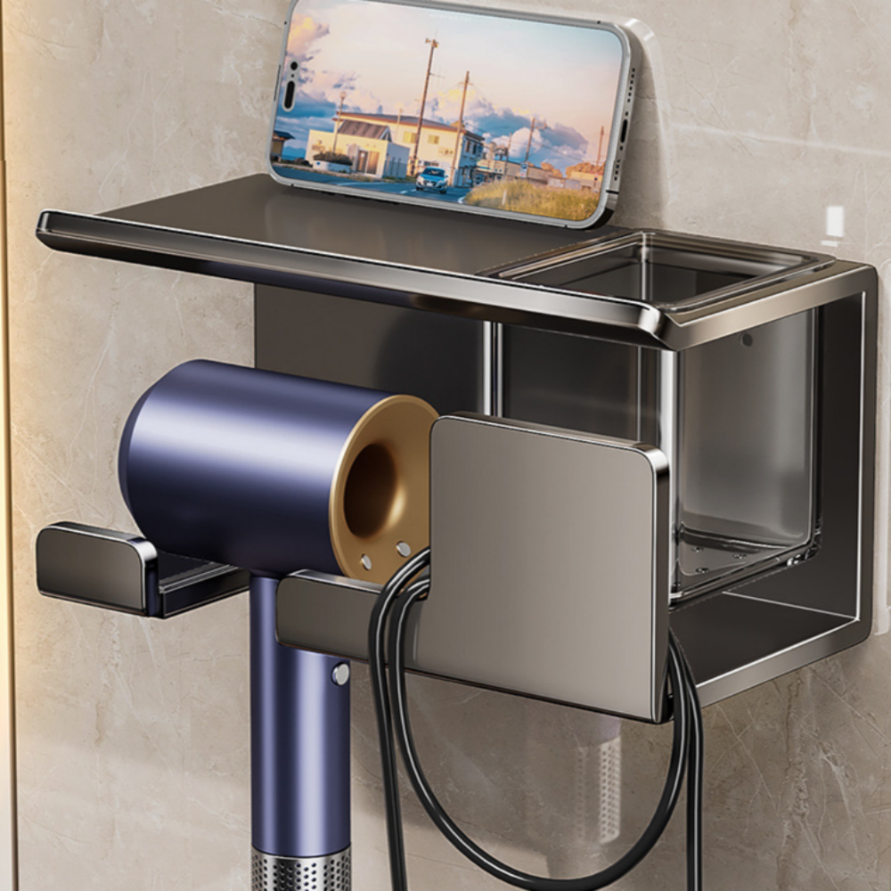 PSMK 무타공 드라이기 헤어드라이기 거치대 드라이기걸이, 1개, 단일색상 17,700원