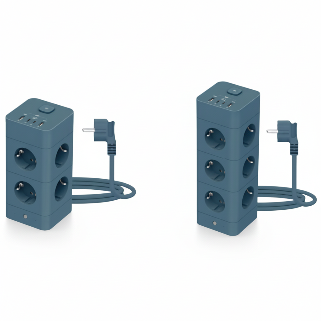 [올더아이템스] 에코너 타워 멀티탭 12구 + 16구, 얼루어블루16구+12구, 2개 118,000원