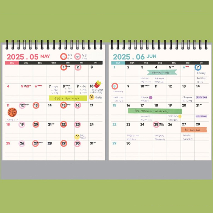 2026 2개월달력 듀얼 스케줄러 트윈 데스크캘린더 9,800원