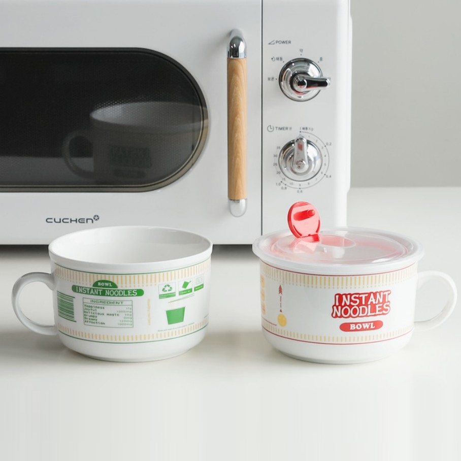 엠제이마트 전자레인지 도자기 머그 볼 면기 시리얼 라면 800ml, 1개, 그린 10,640원