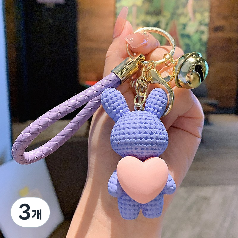 페이크 레더 파스텔 토끼 피규어 키링 열쇠 고리 가방 차키 11,840원