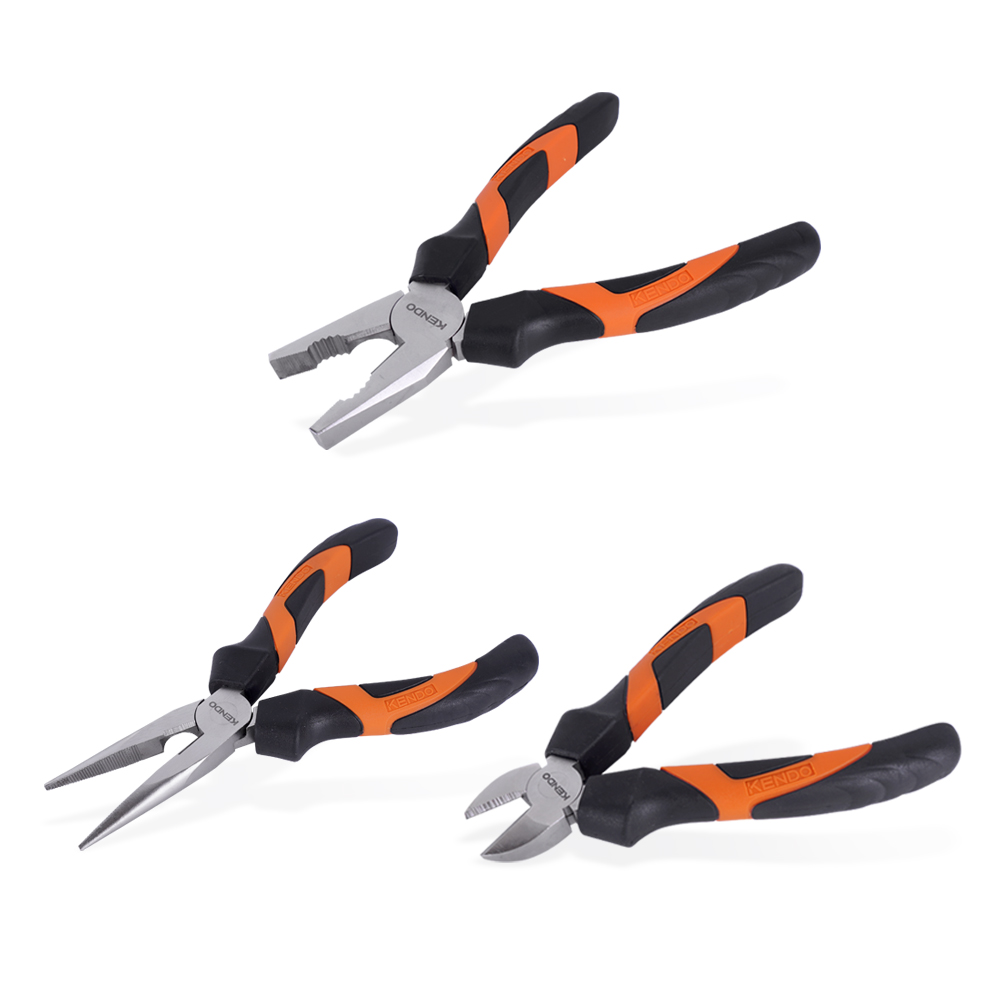 켄도 플라이어 3종 세트 85101CO (뺀치 1개 + 니퍼 1개 + 롱노우즈 1개), 1개 26,290원