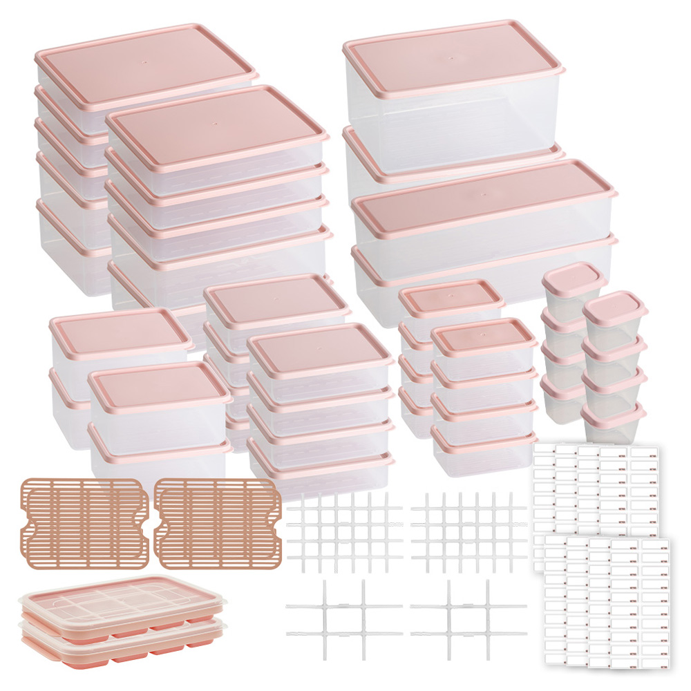 비트리 시즌2 부드럽게 휘어지는 냉동실 냉장고 정리용기 60p 세트 핑크 119,600원