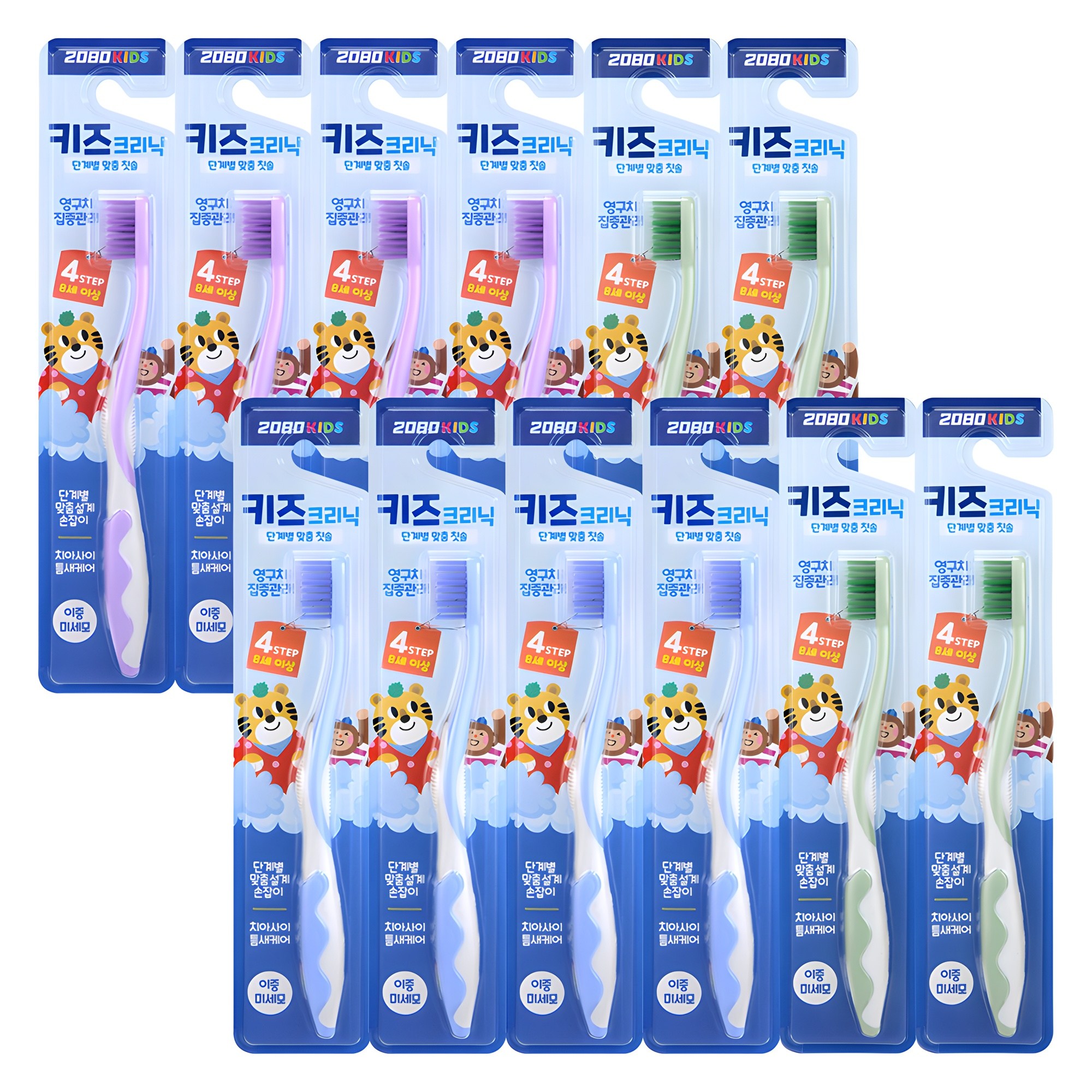 2080 키즈 크리닉 4스텝 어린이 칫솔, 랜덤 발송, 1개입, 12개 15,370원