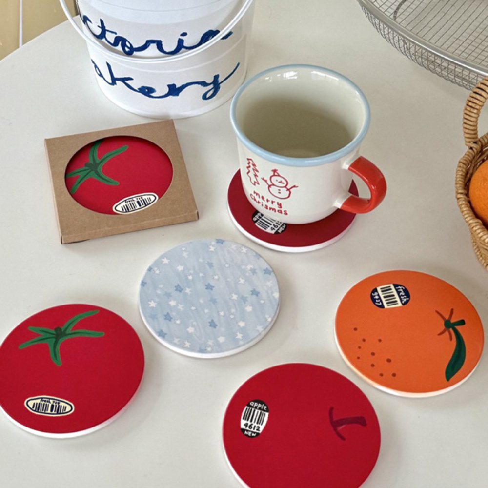 꿀이맘 과일모양 티코스터 키친크로스 3,410원