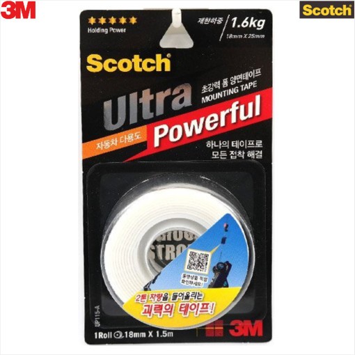 [3M] 스카치 초강력 자동차 다용도 폼양면테이프 UP115A (18mm x 1.5M) 6,270원