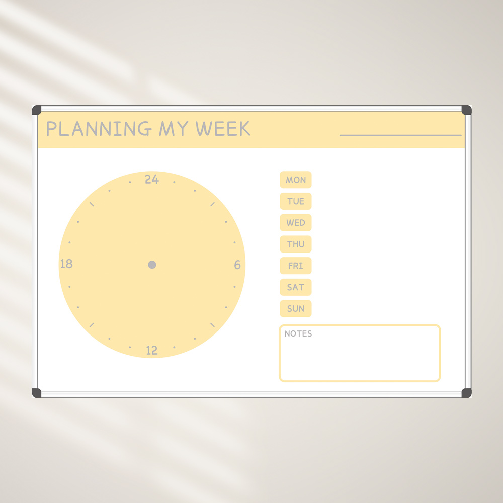 생활계획표 위클리플래너 옐로우 타임테이블 900x600 스케줄러 화이트보드 38,000원