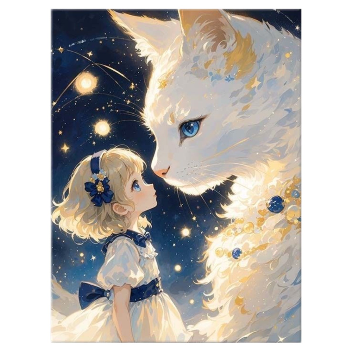 라이프앤코지 DIY 아크릴 유화 그리기 세트 중급자용 40*50CM 고양이와 소녀 18,000원