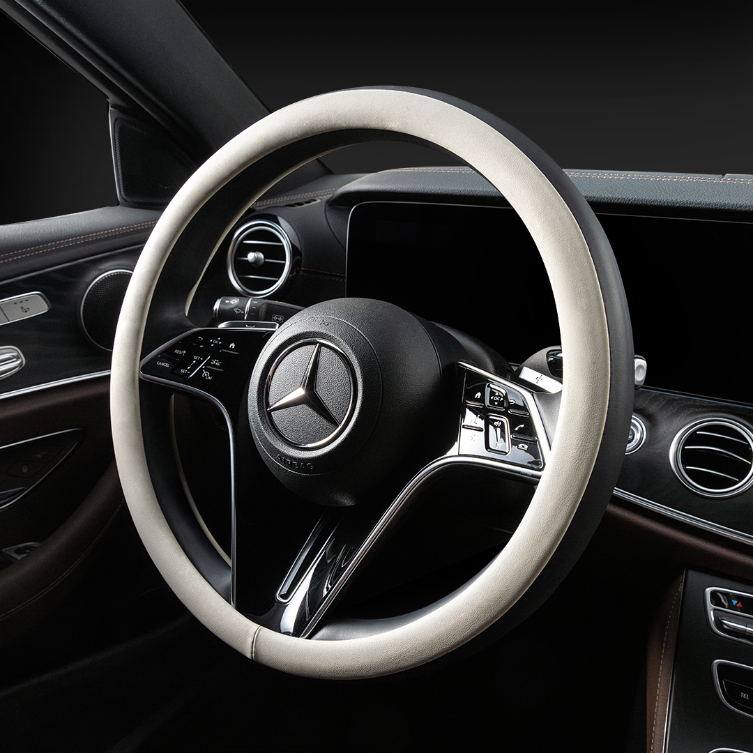 메이튼 리얼 투톤 자동차 가죽 핸들커버, 블랙 + 베이지 16,500원