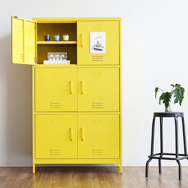 마켓비 MKB 철제수납장 캐비넷 6문 9131600, 옐로우 9211.6214 287,000원
