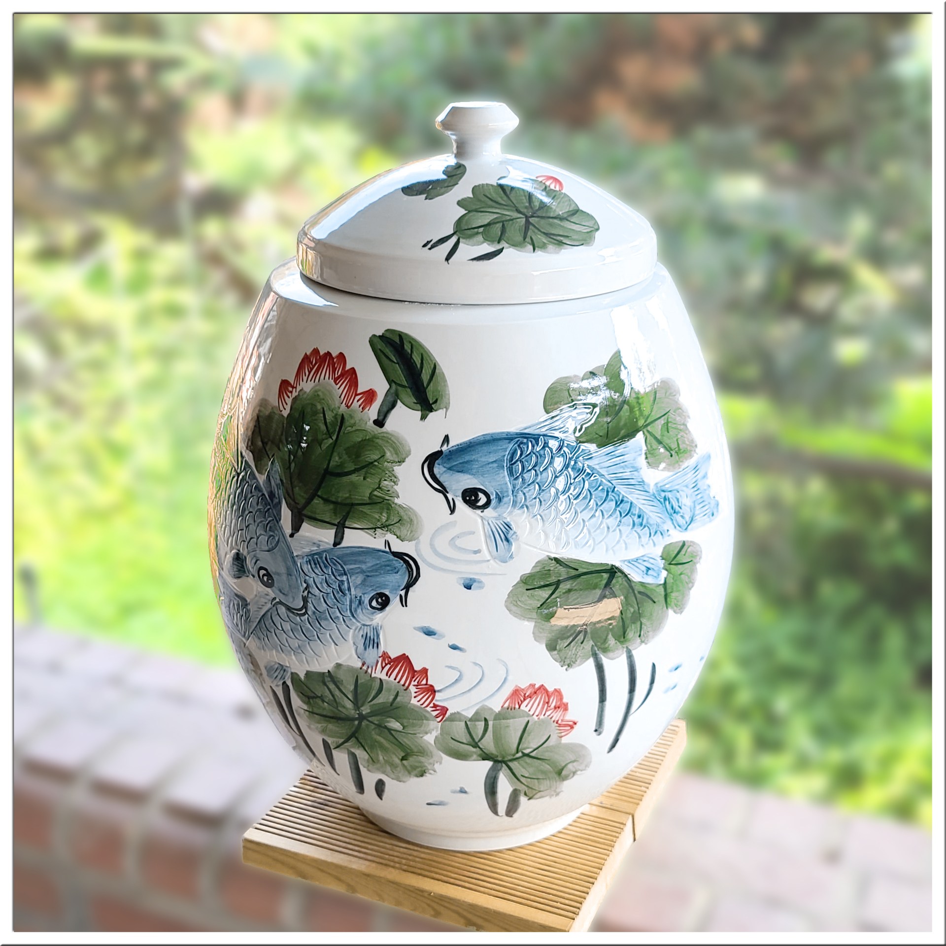 여주흙도예_백자 쌀독 항아리 20Kg 잉어 항아리형 150,000원