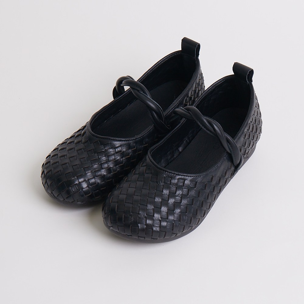 슈리오 여성 소가죽 격자 메리제인 플랫슈즈 4cm 54,000원