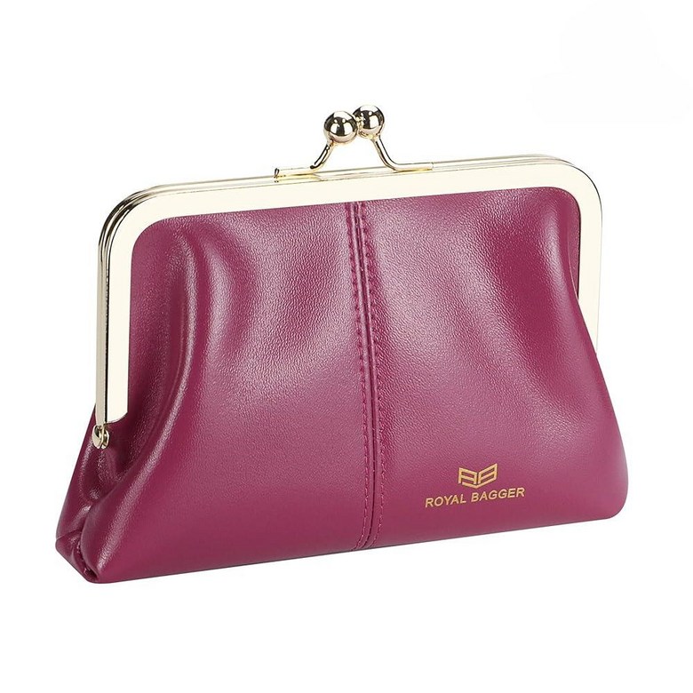 Royal Bagger 패셔너블한 천연 가죽 RFID 차단 여성용 지갑, 키스 락, 카드 슬롯 및 지퍼 동전 포켓 4120, 장미., 패셔너블함 42,300원