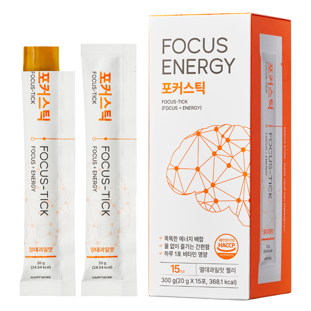 포커스틱 15포 수험생 영양제 카페인 누트로픽 집중샷 공먹 공부 스틱, 1개, 300g 29,700원