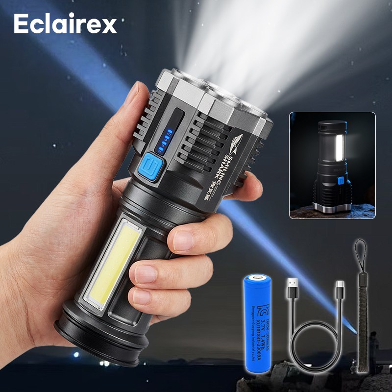 에클레어렉스 충전식 초강력 led 손전등 사각형 다용도 작업등 4개등 863B 5,800원