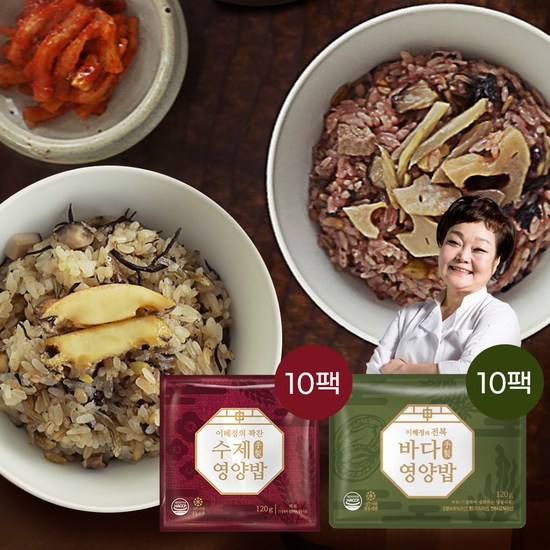 [키친스토리] 빅마마 이혜정의 꽉찬 수제 영양밥 10개 + 전복 바다 영양밥 10개 (개당 120g) 47,920원