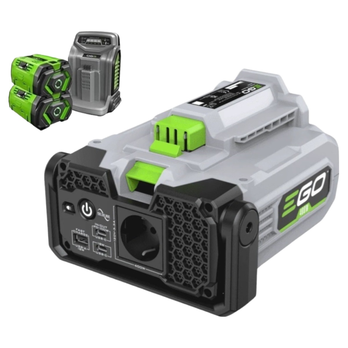 EGO 이고파워 56V PAD5000E 파워인버터, 회색, 베어툴(본체)+배터리(10Ah)2개+충전기 1,705,000원