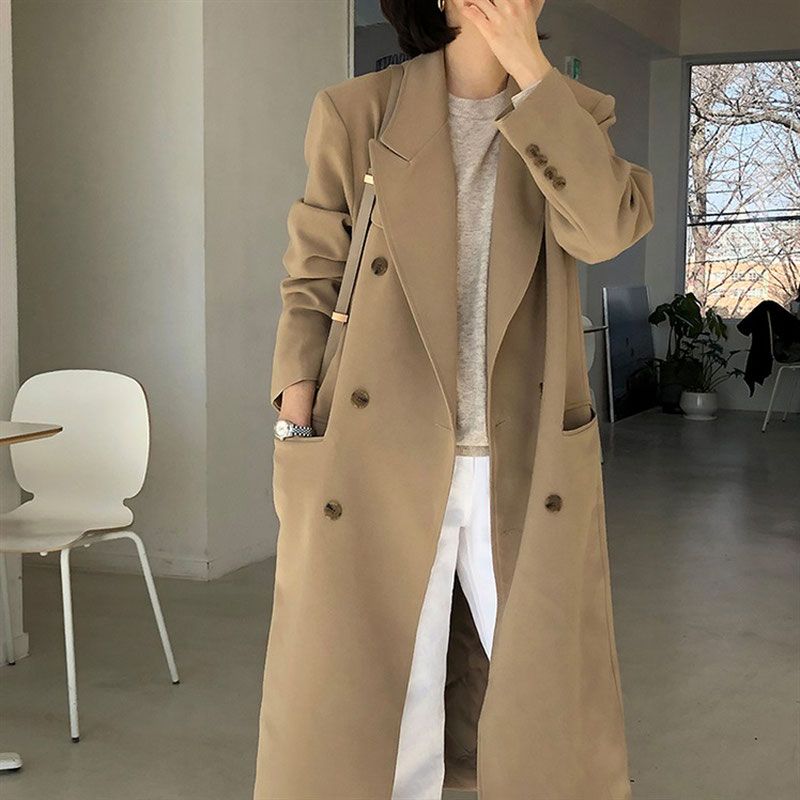 COSYEVNO 여성 더블 버튼 롱 코트 오버핏 춘추계 BCXfywt-2 31,800원