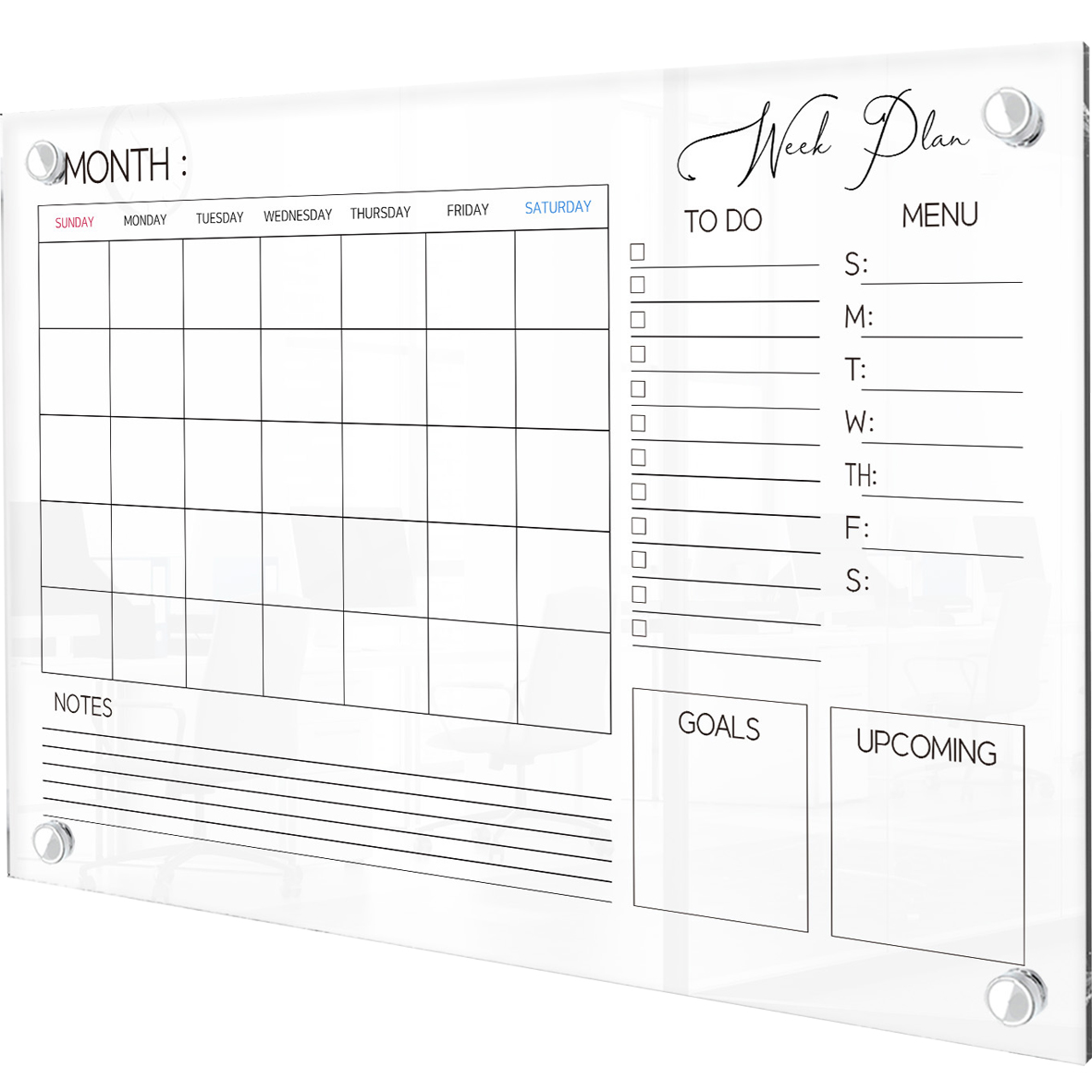 마이보드 다보형 투명유리칠판 모노스퀘어2 투명 + 고급형 투명 펜받침대 세트 89,000원