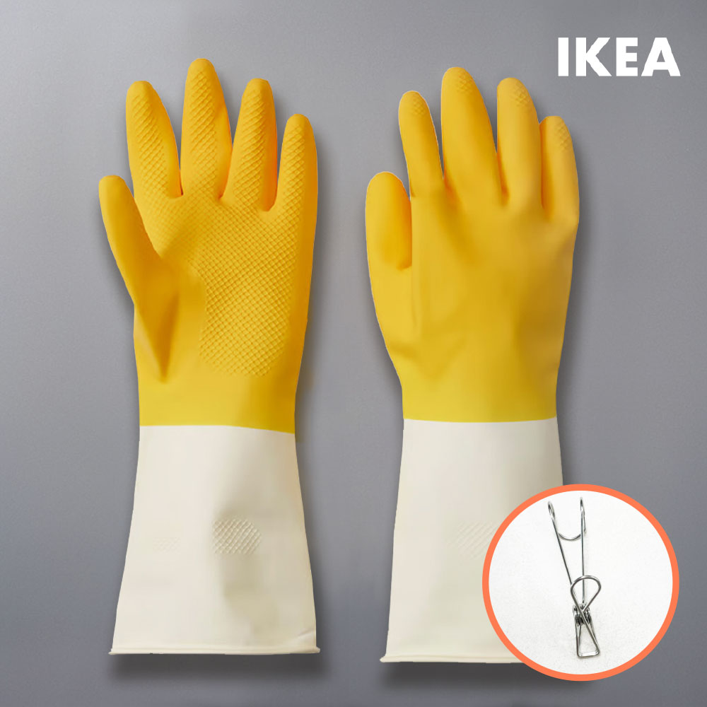 이케아 안찢어지는 천연 라텍스 주방 고무장갑 14,320원