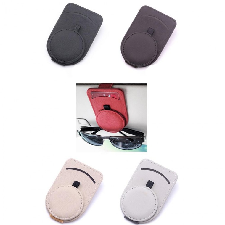 차량용 썬바이저 클립 선글라스 카드 안경클립 홀더 선글라스홀더, 가죽썬바이저클립-레드, 1개 25,110원