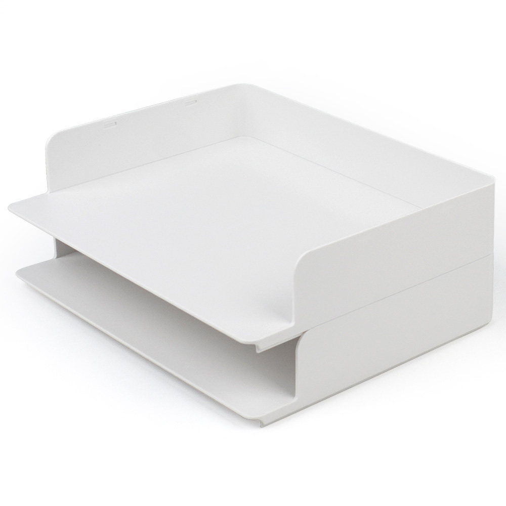 심플한 디자인의 2P 와이드 문서 트레이, 화이트, 2단 13,300원