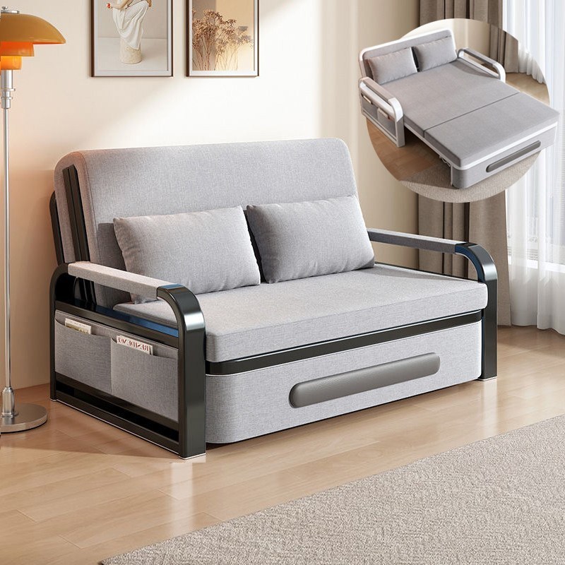 남쪽나무 접이식 소파베드 리클라이너 소파겸용침대 1/2/3인용 쇼파베드 쿠션포함, 검은 프레임+연한 회색 354,000원