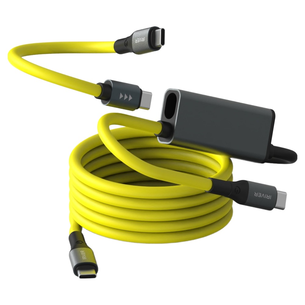 아이리버 C타입-C타입 240W 2in1 스마트IC 탑재 멀티 결합 분리형 고속 충전 케이블 IHC-15M-CC, 옐로우, 1개, 1.5m 19,800원