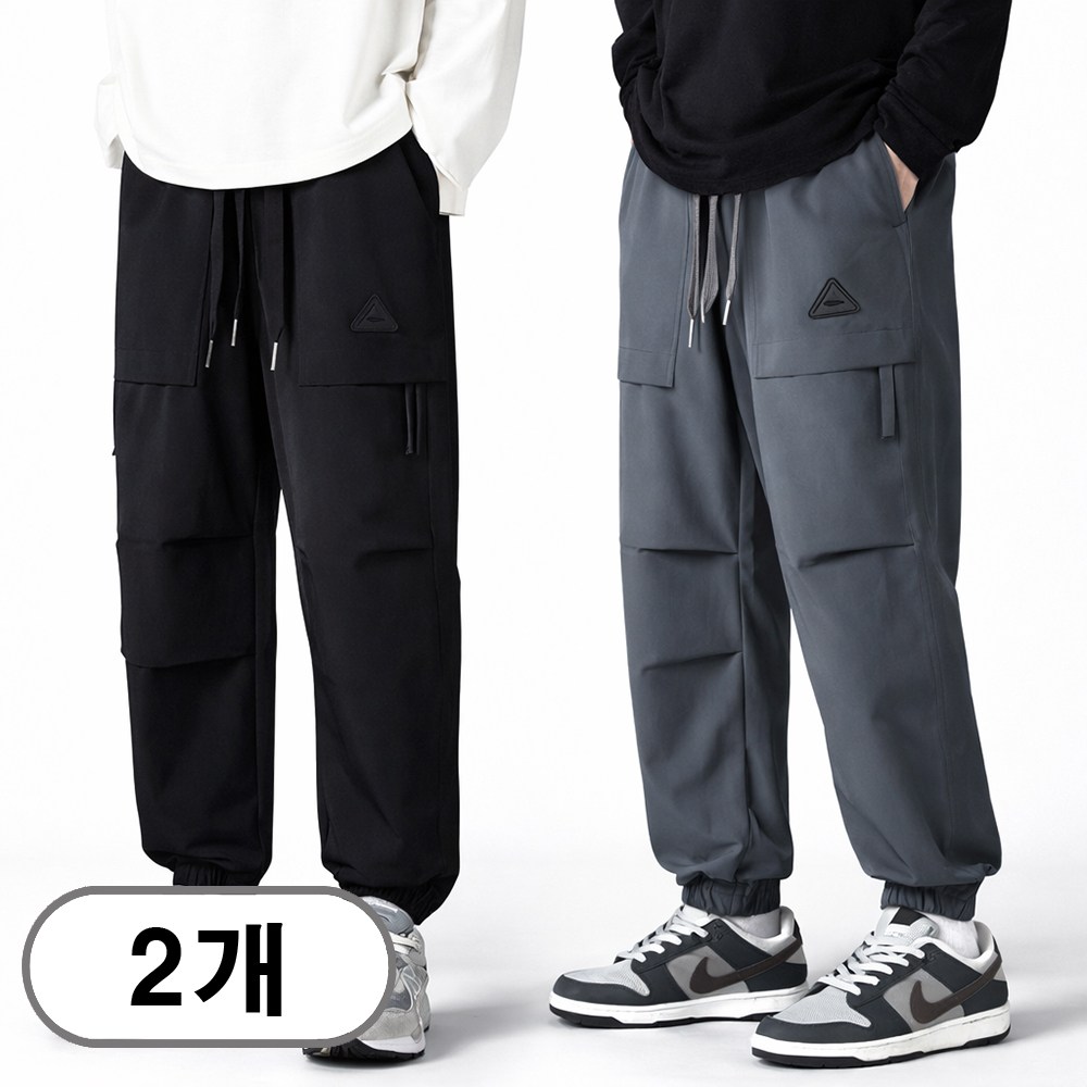 차쿠 1+1 남성 일자 조거 바지 와이드 캐주얼 바지 조거팬츠 기모바지 (봄 가을 겨울 기모) 43,800원