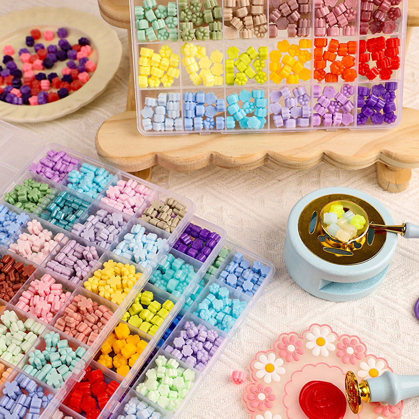 실링왁스 비즈 세트 24칸 대용량 컬러 믹스 8,800원