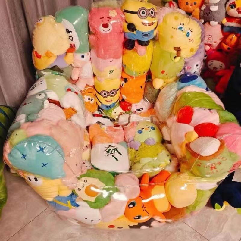 BCQ 투명 인형수납형 쇼파 지퍼형 DIY 인형정리 소파 체어 PVC 의자 인형채움 소파커버 대형 21,500원