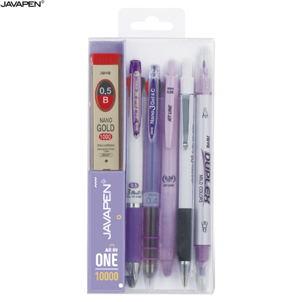 [자바펜] 올인원 문구세트 필기구세트 12000 퍼플 입학선물 6,990원