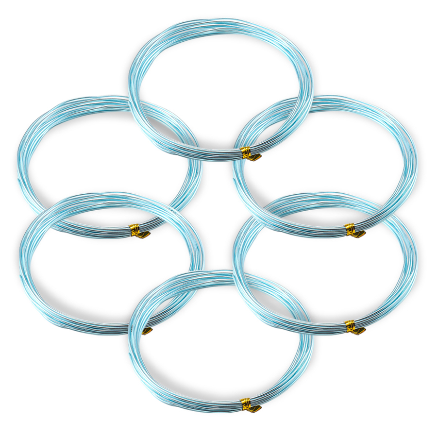 코히모 알루미늄 공예용 와이어 2mm x 5m 3W170, 6개, 스카이블루 10,500원