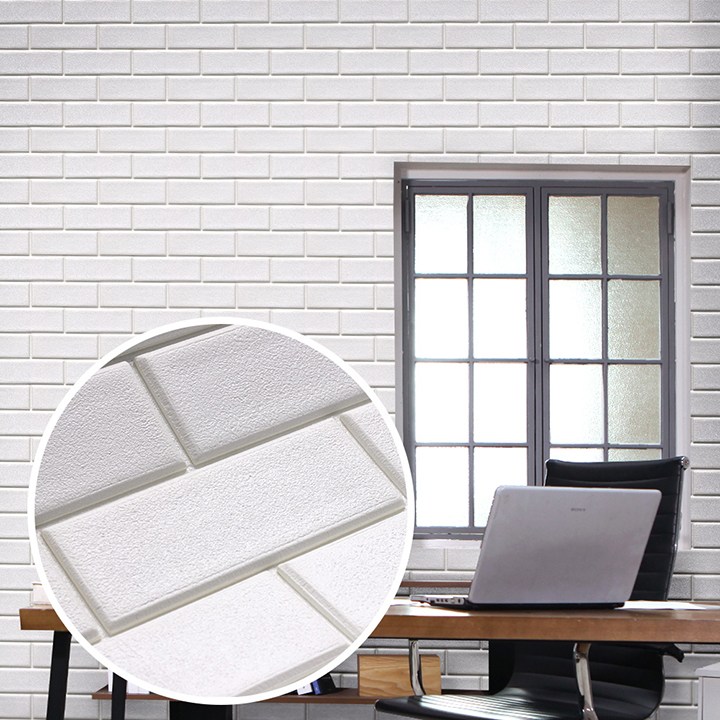 집코리아 붙이는 단열벽지 롤 폼블럭 스티커 접착식 방한 난방 보온 벽 시트지, 민무늬 화이트 33,800원