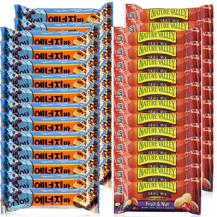 닥터유 에너지바 24개+ 트레일믹스바 24개, 1세트 36,800원